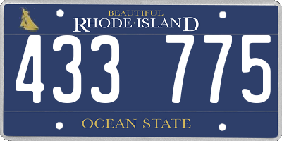 RI license plate 433775