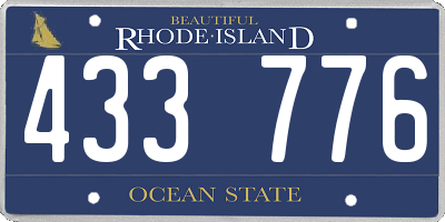 RI license plate 433776