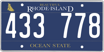 RI license plate 433778