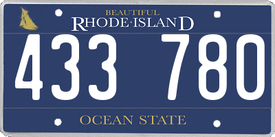 RI license plate 433780