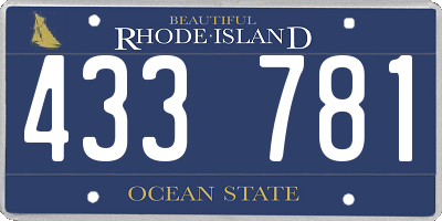 RI license plate 433781