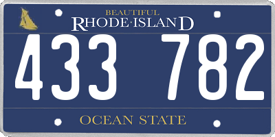 RI license plate 433782