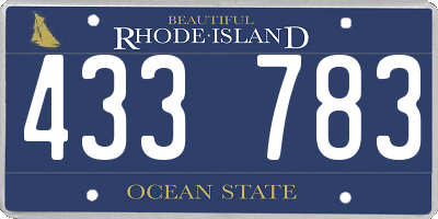 RI license plate 433783