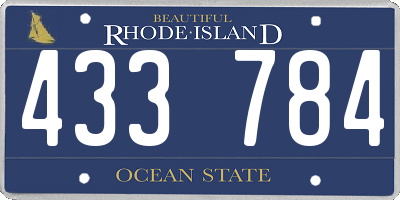 RI license plate 433784