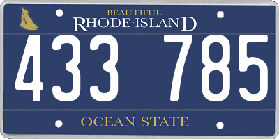 RI license plate 433785