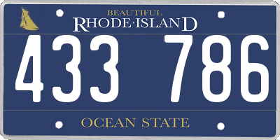 RI license plate 433786