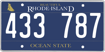 RI license plate 433787