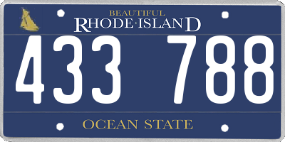 RI license plate 433788