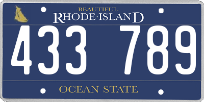 RI license plate 433789