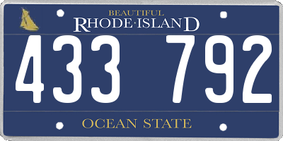 RI license plate 433792