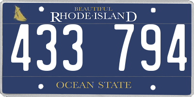 RI license plate 433794