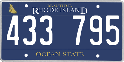 RI license plate 433795