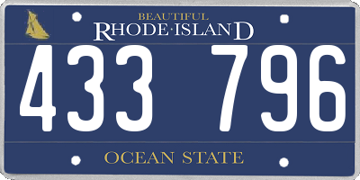 RI license plate 433796