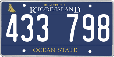 RI license plate 433798