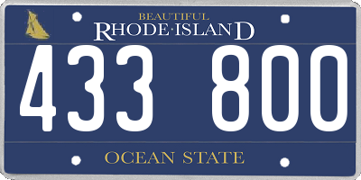 RI license plate 433800