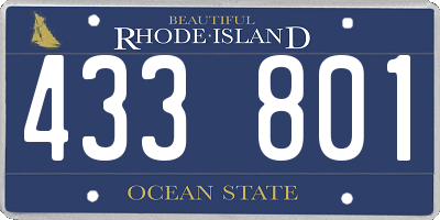 RI license plate 433801