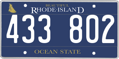 RI license plate 433802