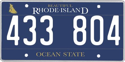 RI license plate 433804