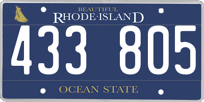 RI license plate 433805
