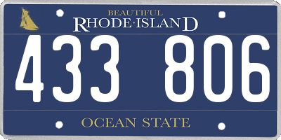 RI license plate 433806