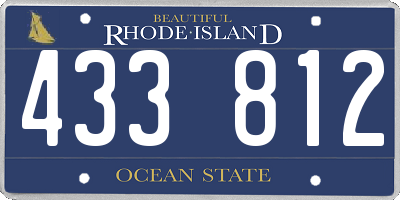 RI license plate 433812