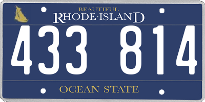RI license plate 433814