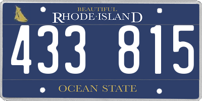 RI license plate 433815