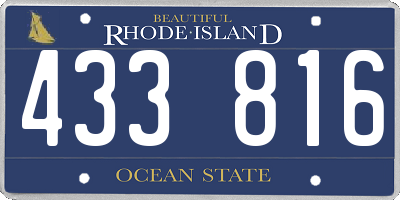RI license plate 433816