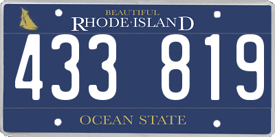RI license plate 433819
