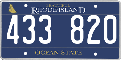 RI license plate 433820