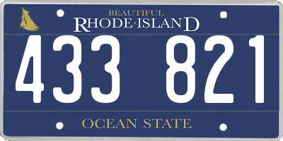 RI license plate 433821