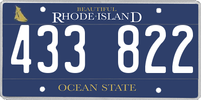 RI license plate 433822