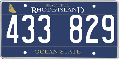 RI license plate 433829