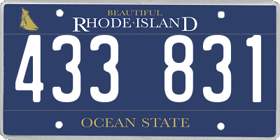 RI license plate 433831