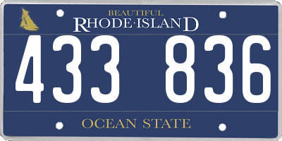 RI license plate 433836