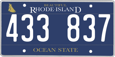 RI license plate 433837