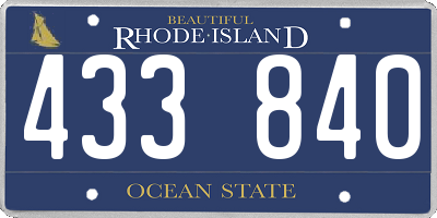 RI license plate 433840