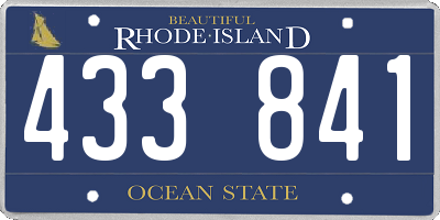 RI license plate 433841