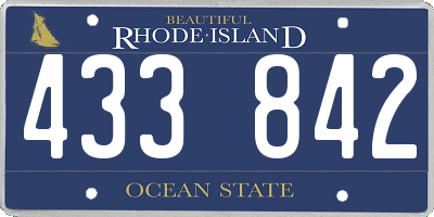 RI license plate 433842
