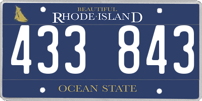 RI license plate 433843
