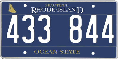 RI license plate 433844