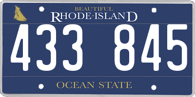 RI license plate 433845