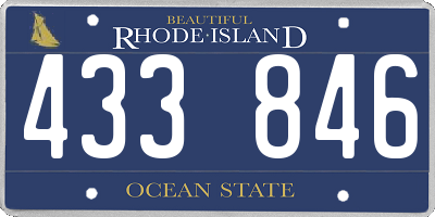 RI license plate 433846