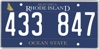 RI license plate 433847