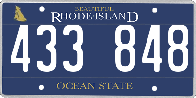 RI license plate 433848