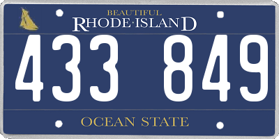RI license plate 433849