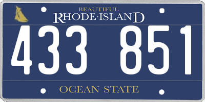 RI license plate 433851