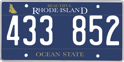 RI license plate 433852
