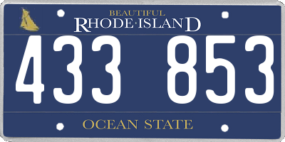 RI license plate 433853
