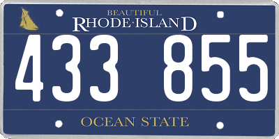 RI license plate 433855
